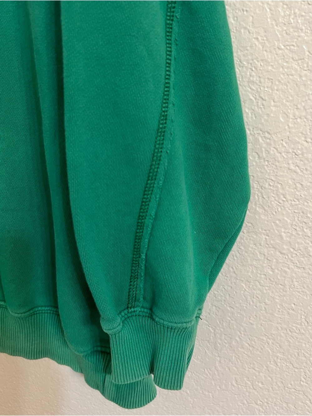 Aerie sweatshirt green crewneck slouchy relaxed lounge pocket small pullover - Picture 3 of 7